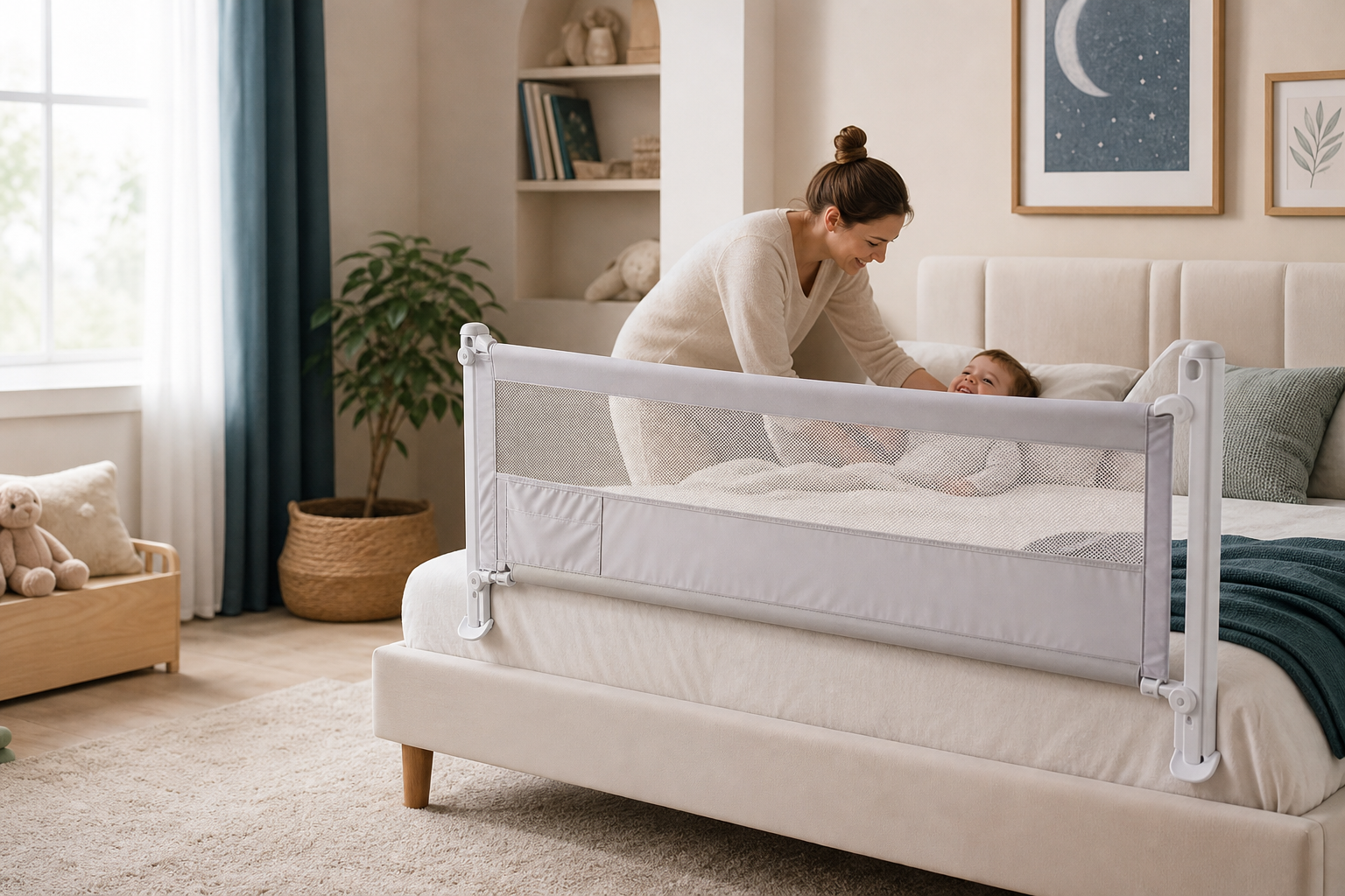 Baby bed guards for safer toddler sleep