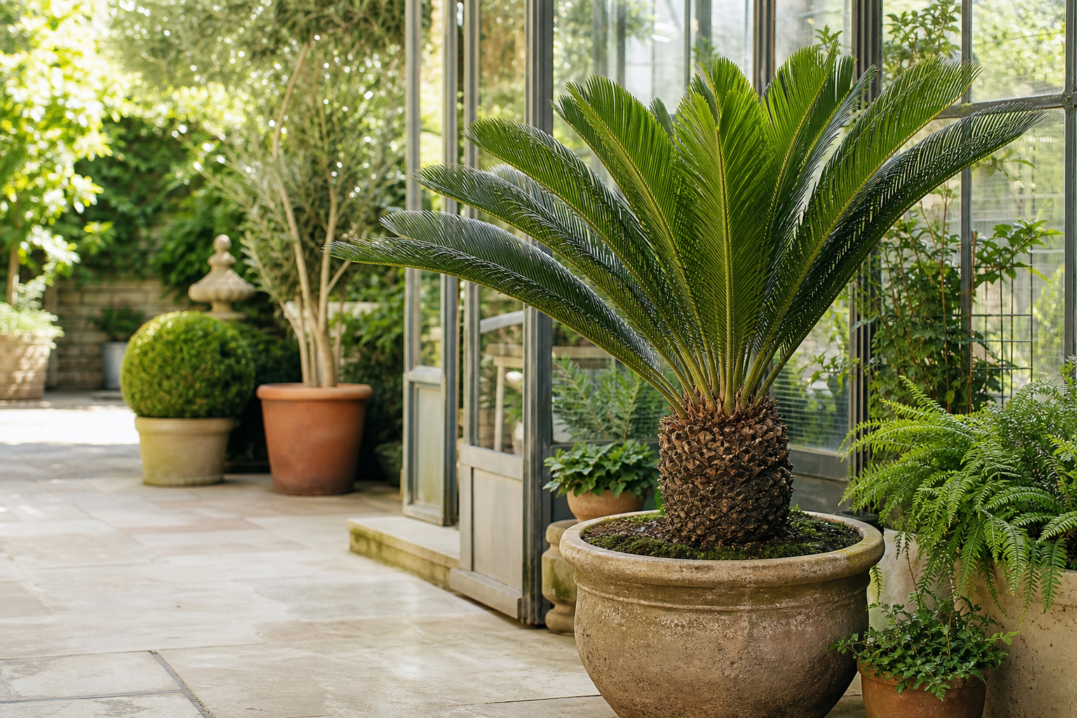 Choose striking cycad plants for bright rooms and conservatories