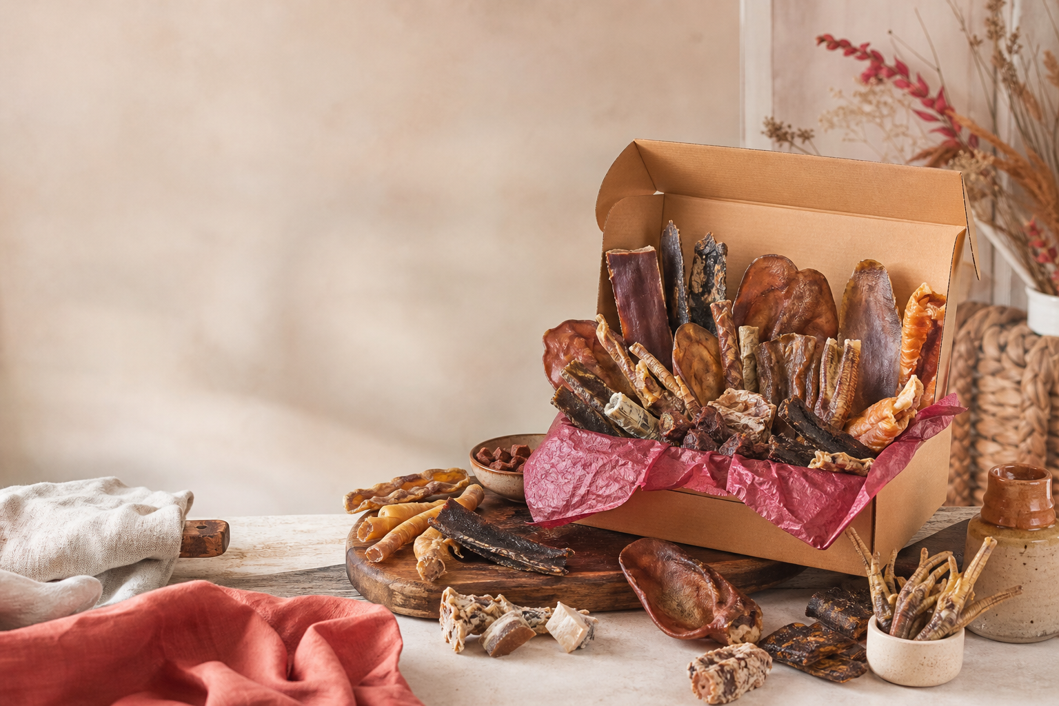 Organic and personalised dog treat boxes
